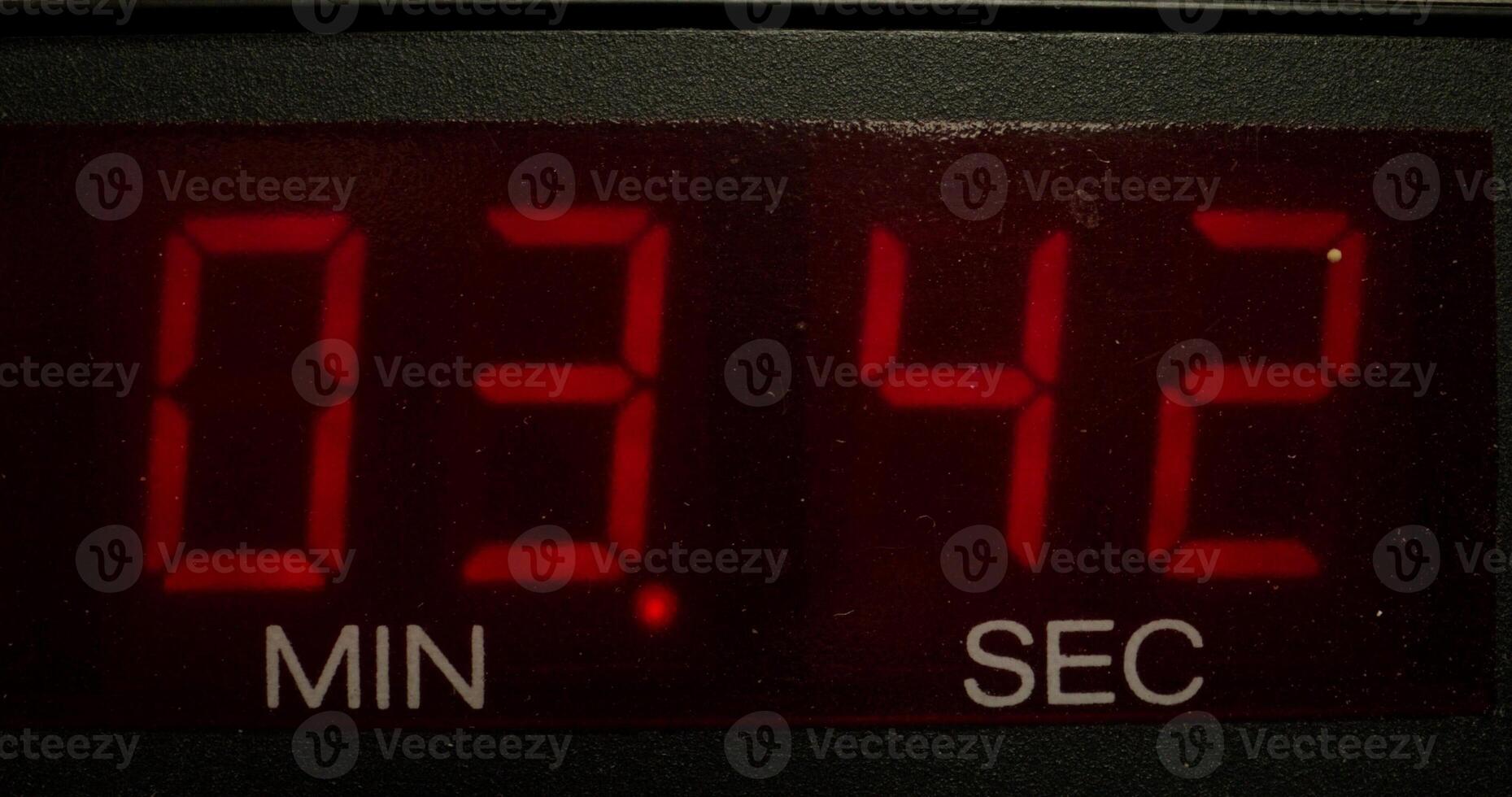 Timer in a professional tape recorder while recording studio sounds. Close-up of the screen with the countdown - recording photo