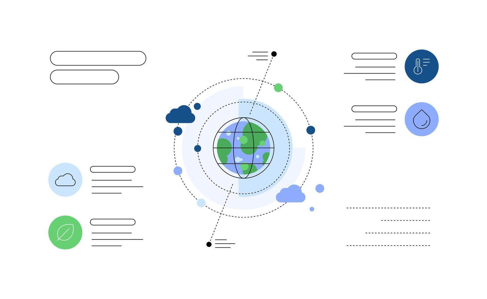 Planet Earth's atmosphere and environment. Simple infographic scheme vector
