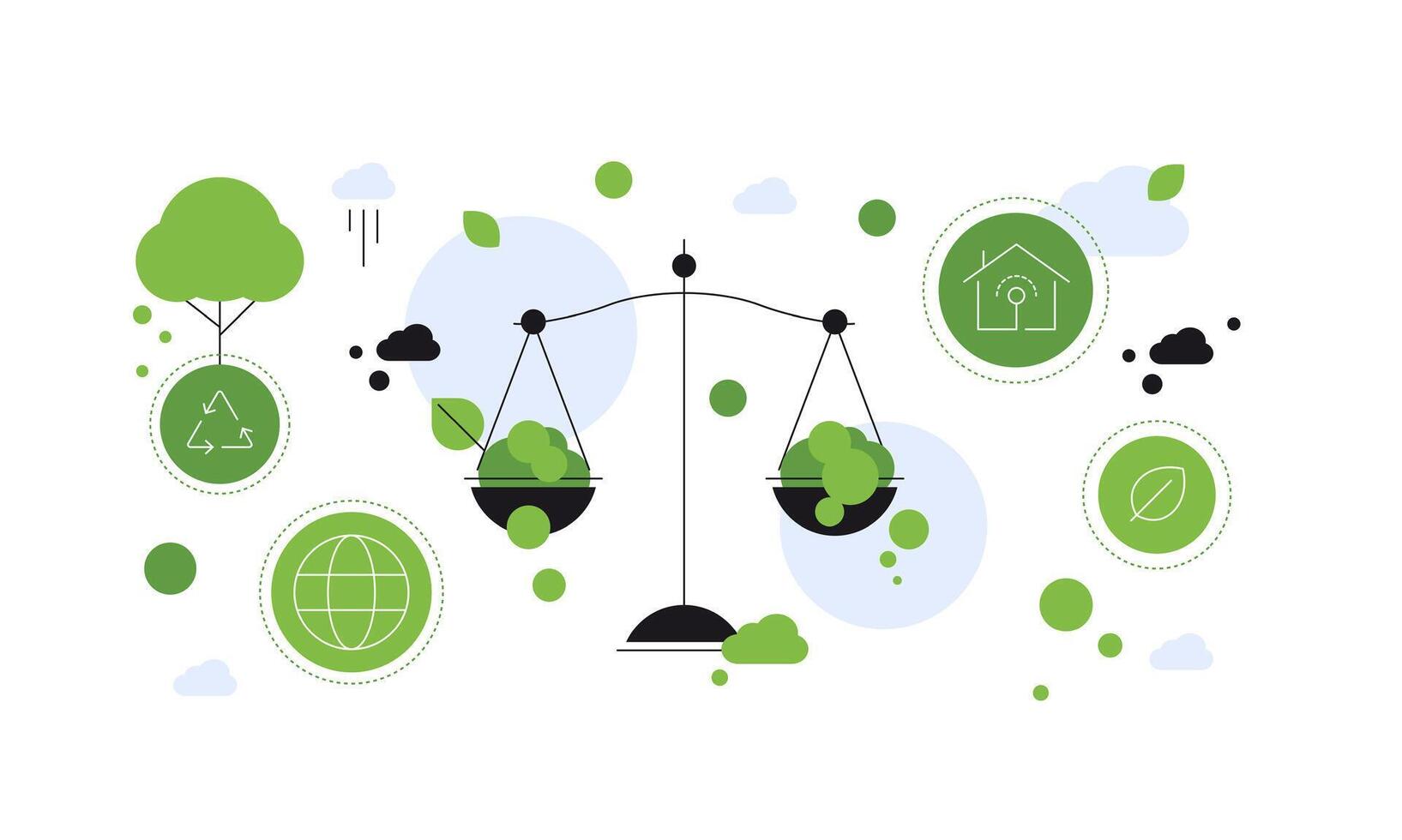 Green rights and laws,Sustainable future. Modern flat illustration vector