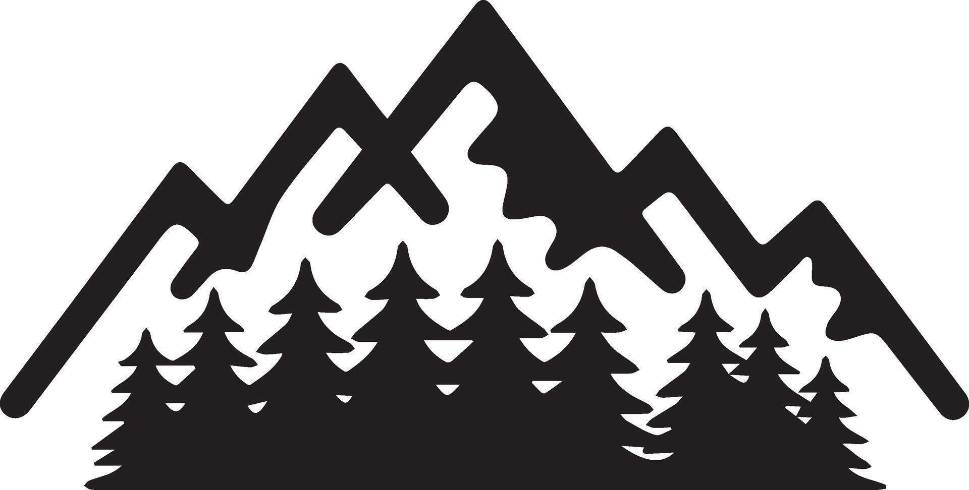 Minimalist mountain icon vector