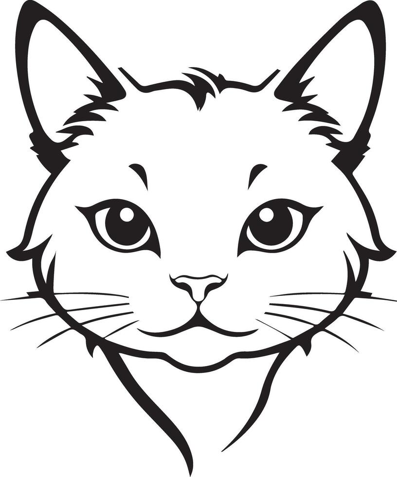 Cat Head Doodle Icons vector