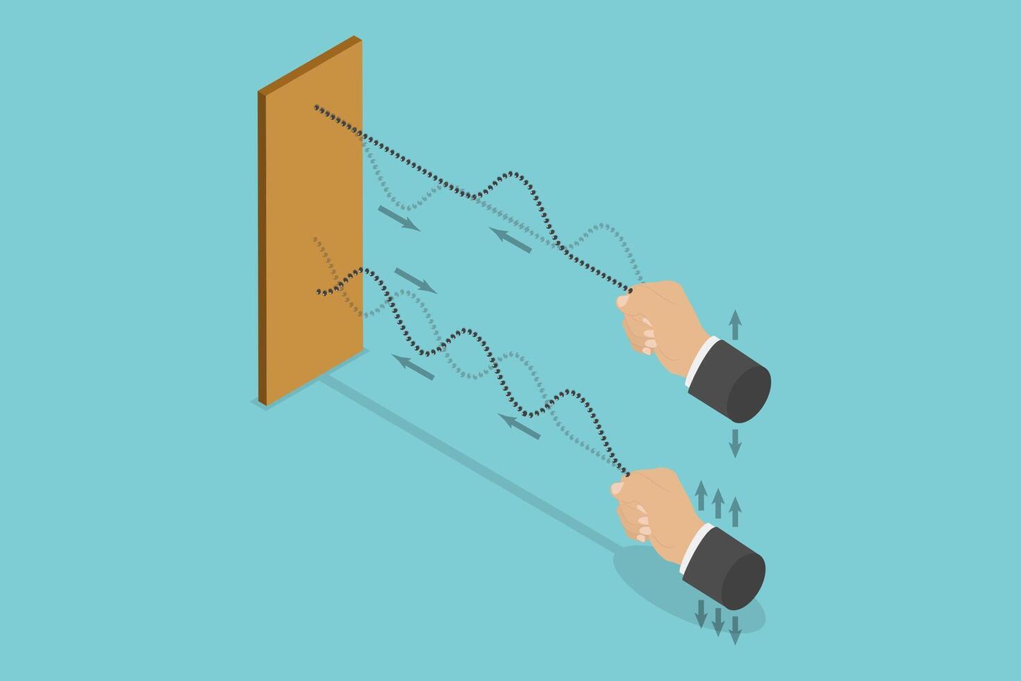3D Isometric Flat Illustration of Transverse Waves, Wave Formation vector