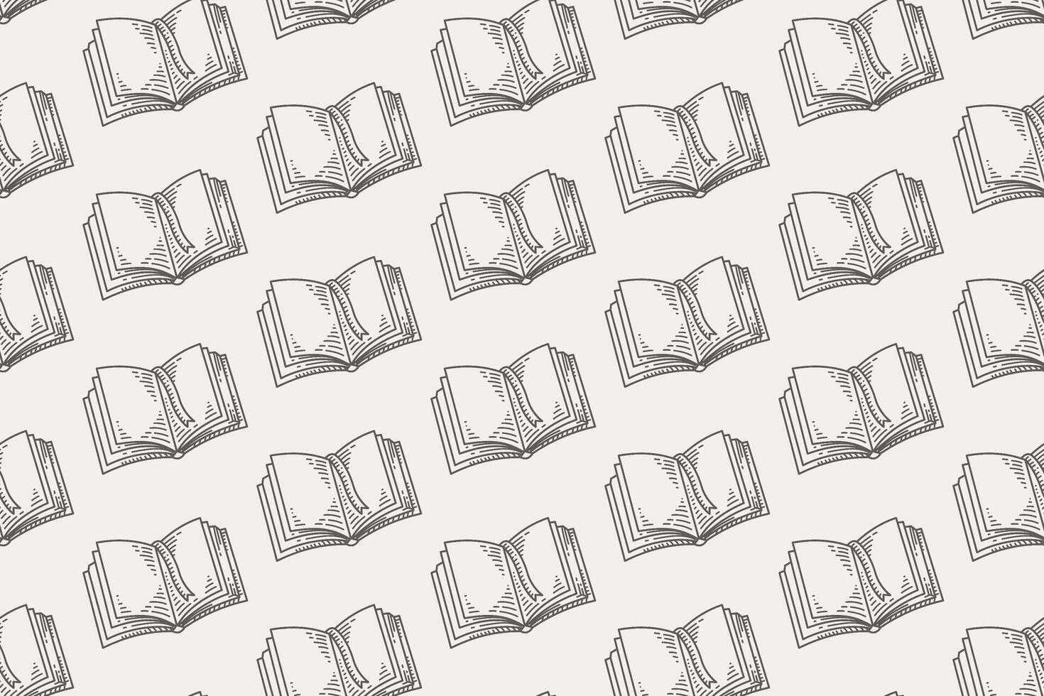 Seamless book pattern with bookmarks. Perfect for stationery, bookstores, libraries, educational materials, and literary themed designs. Ideal for print and digital projects. vector