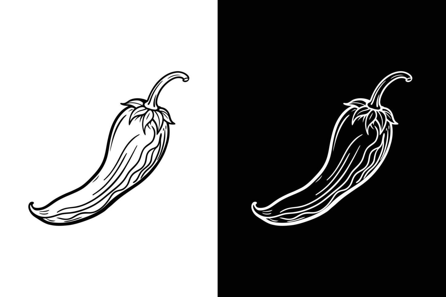 jalapeno line Icon. Minimalist Chili Symbol design vector
