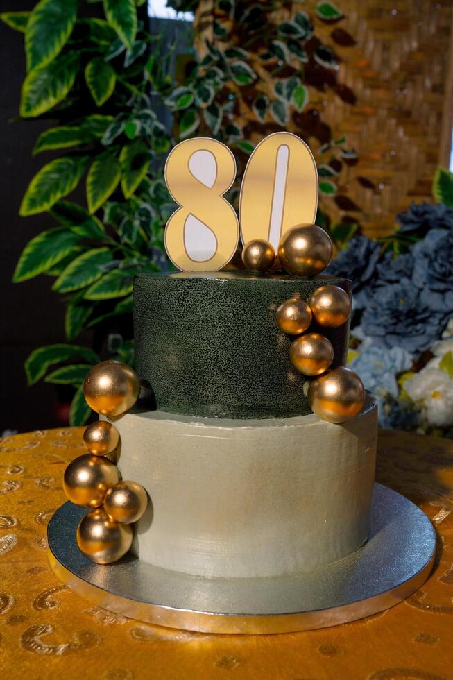 a cake with a number eighty on it photo