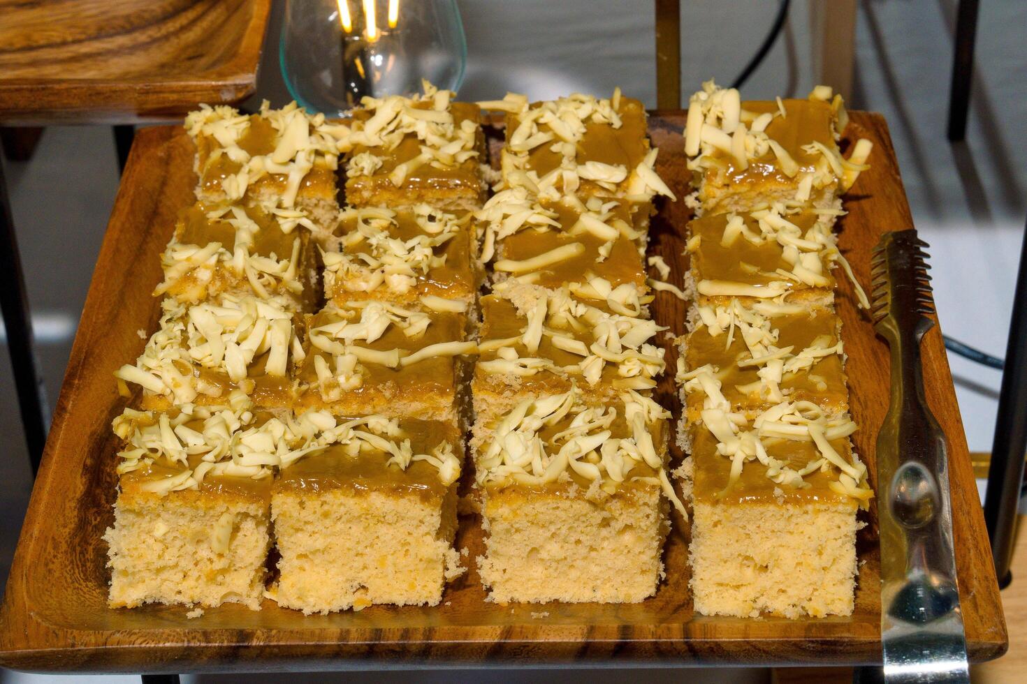 sponge cake with yema and cheese topping photo