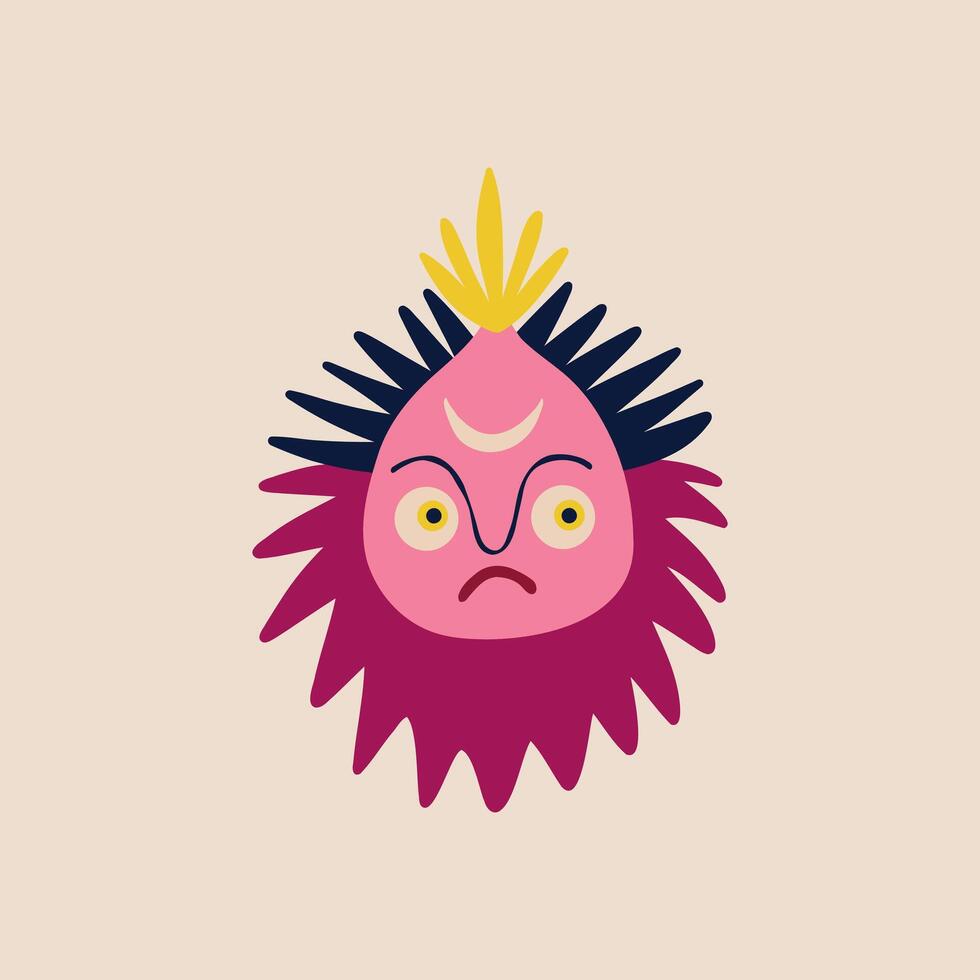 Bizarre Demon face vector