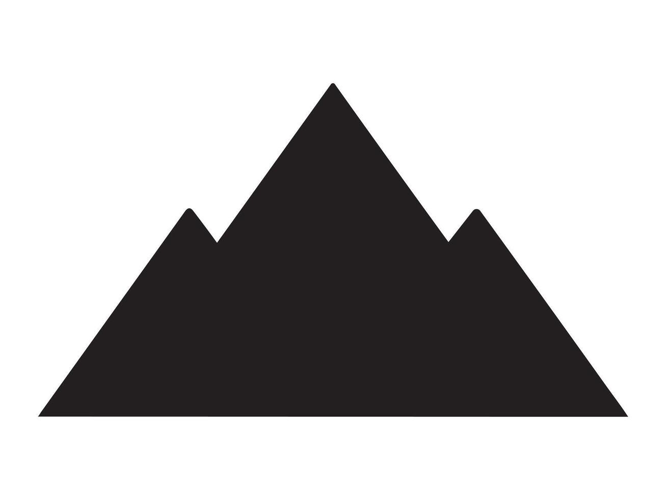 Simple black silhouette of a mountain range against a white background. vector