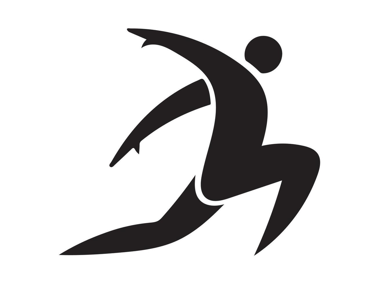 Dynamic stylized illustration of a person in motion. vector
