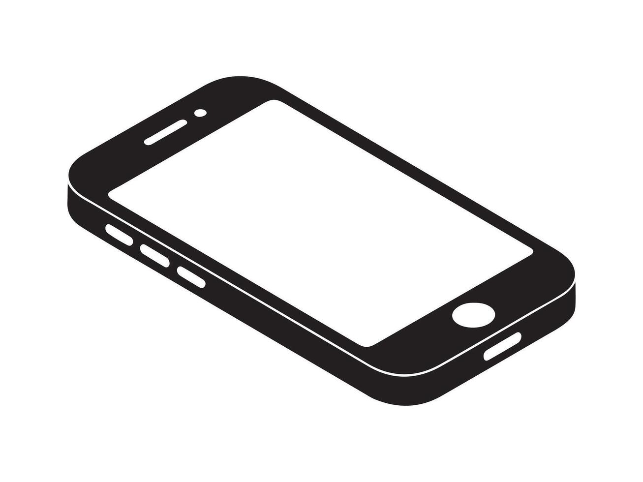 Modern smartphone silhouette vector