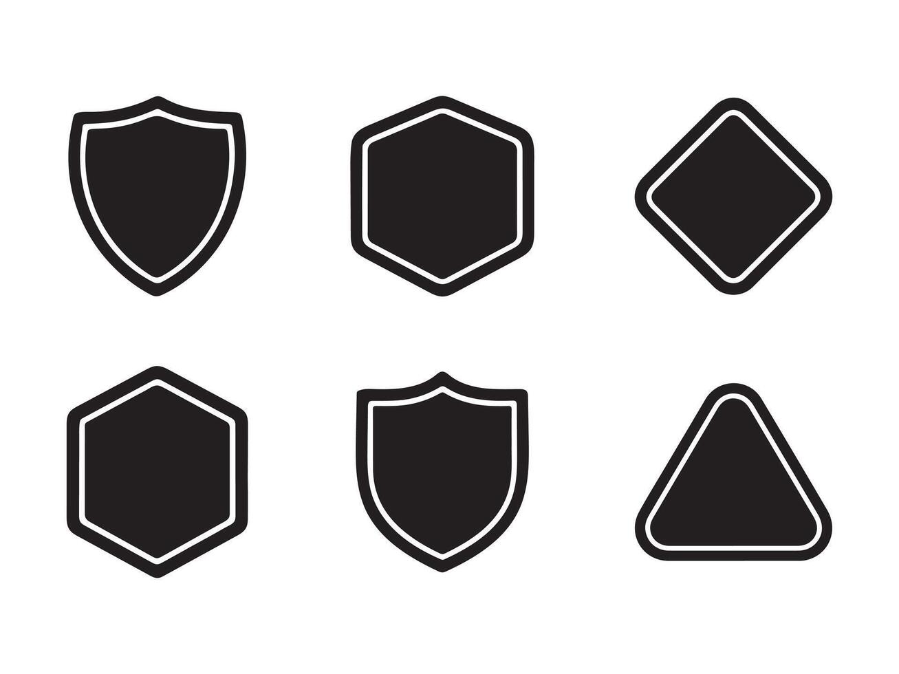 Collection of Simple Black Shapes vector