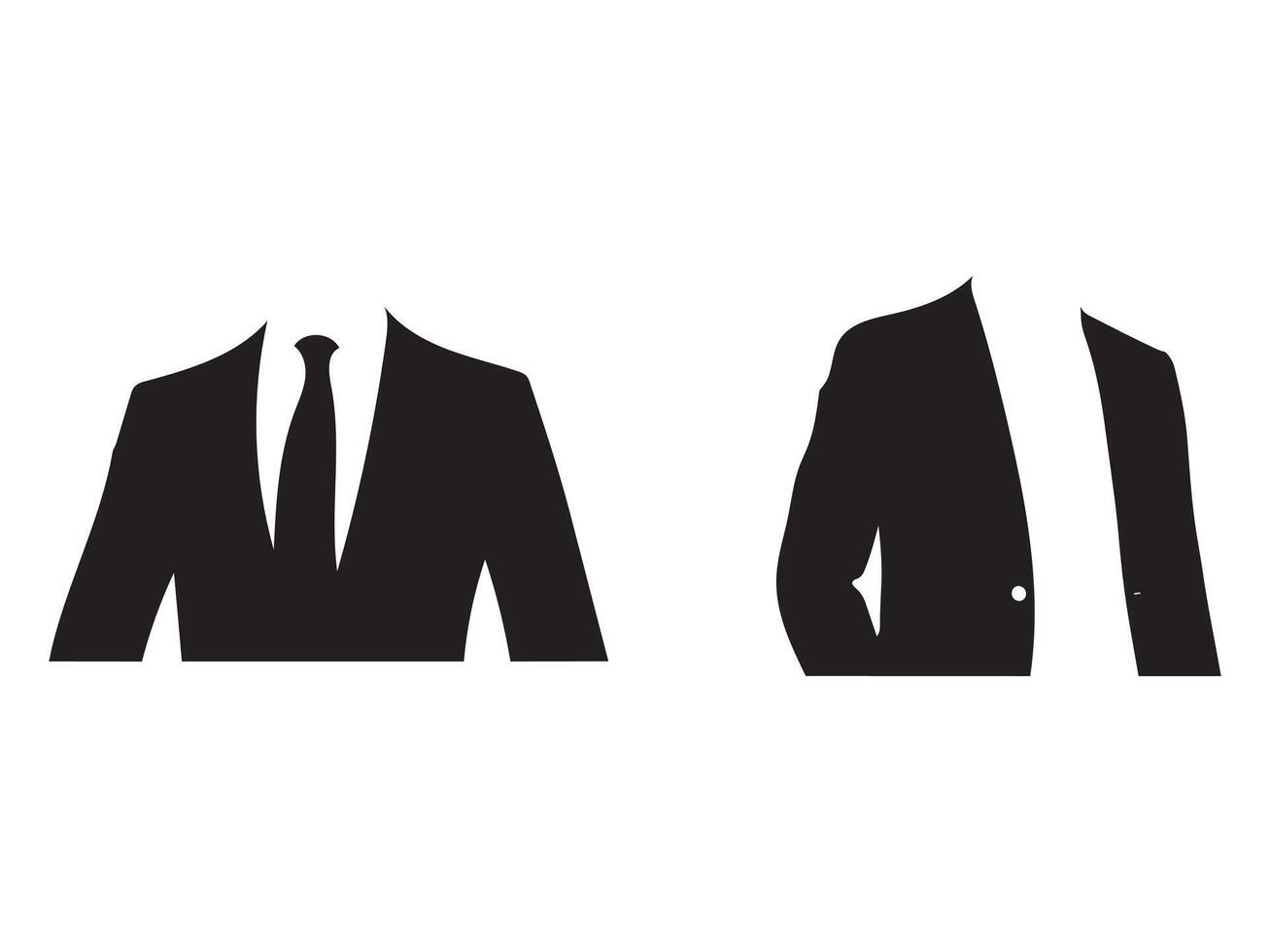 Simple black silhouette of a suit and jacket vector
