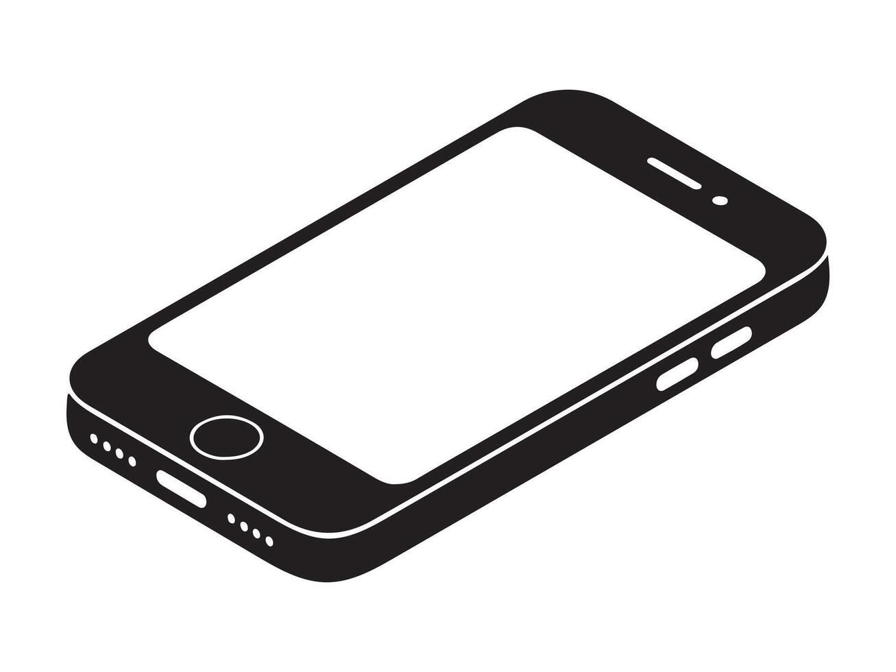 Modern smartphone silhouette icon white background vector