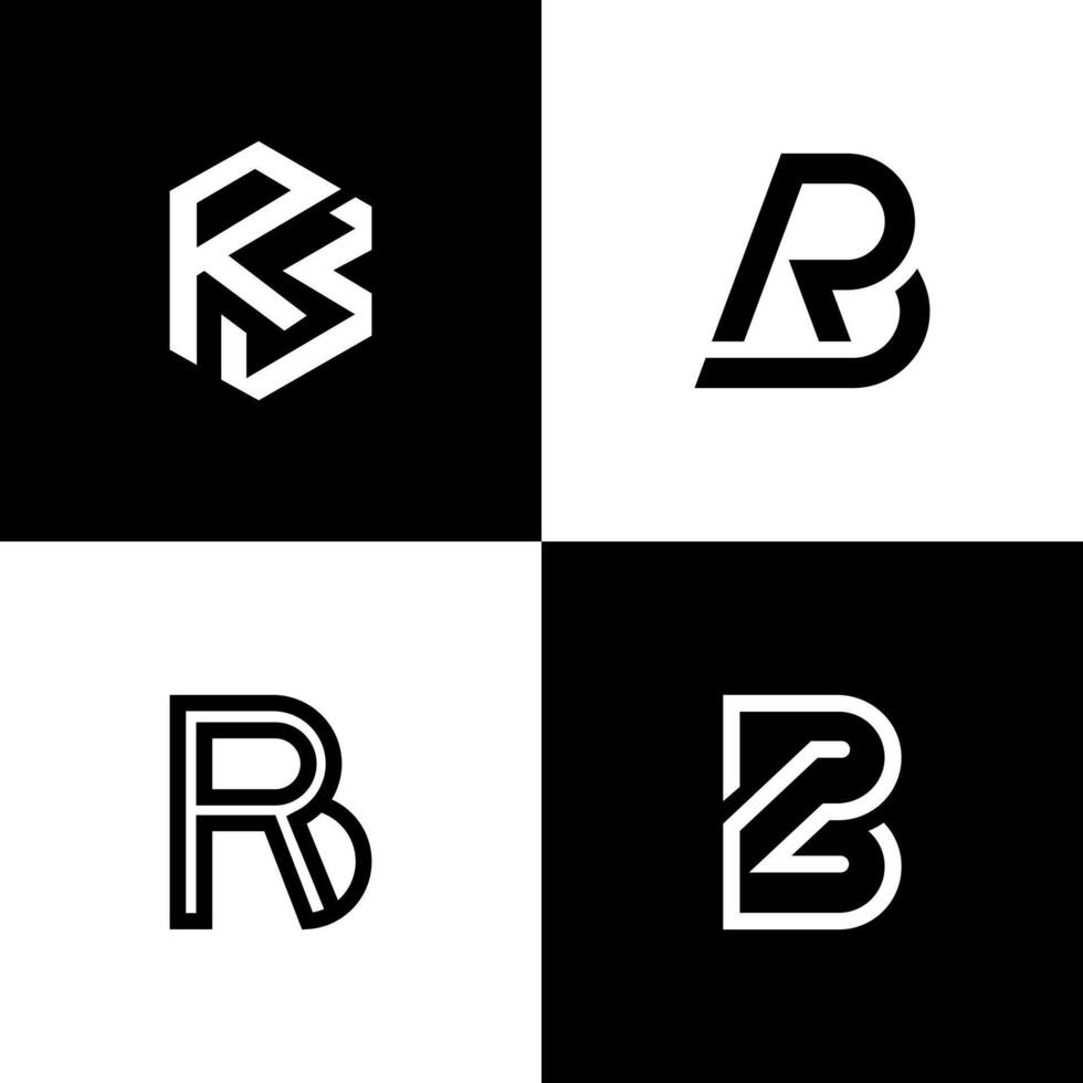 RB KS Monogram Logo Collection Modern Initial Letter mark Design Set vector
