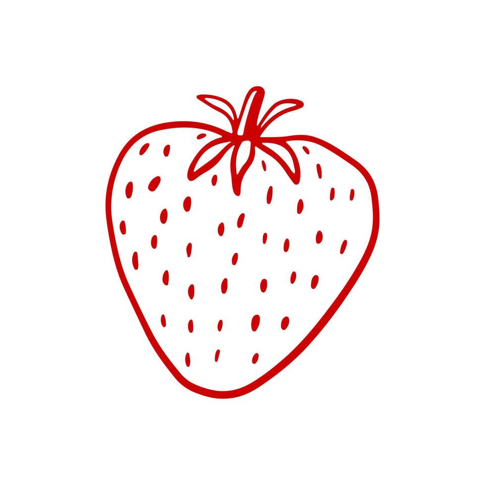Hand-drawn strawberry design. Red berry sketch . Design doodle element vector