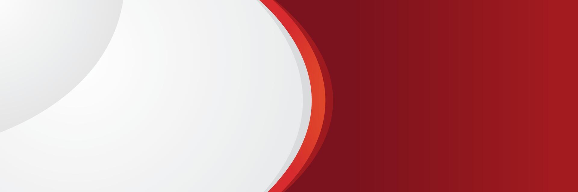 Modern red and white curved background vector