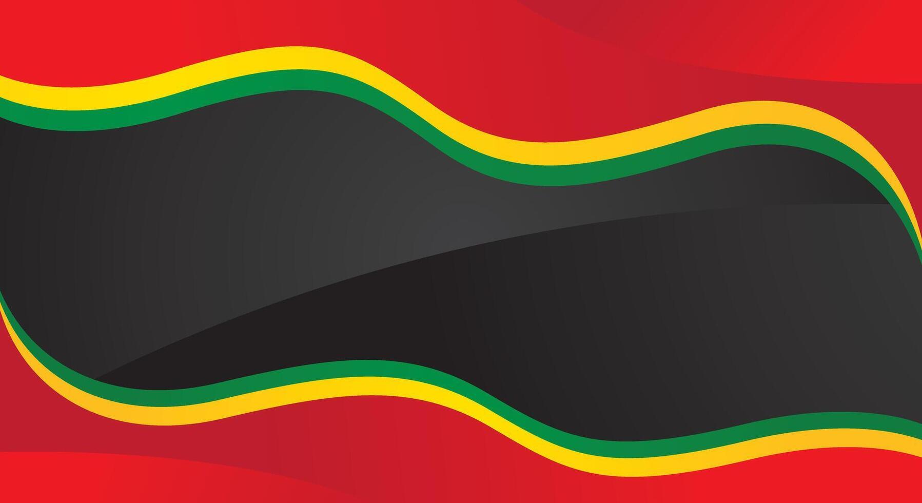 Red yellow green waves on black background vector