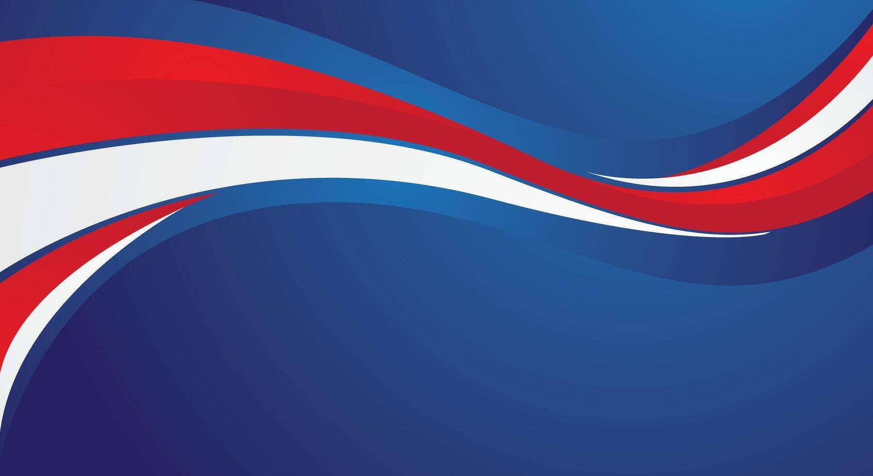 Modern blue red wave abstract background template design vector