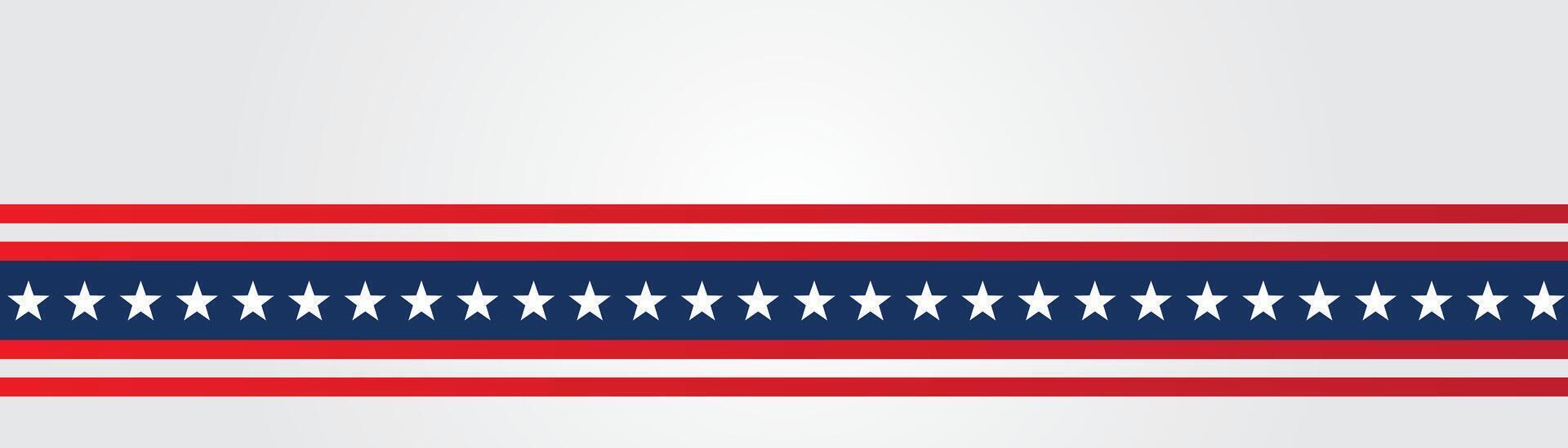 Simple american flag banner on white background vector