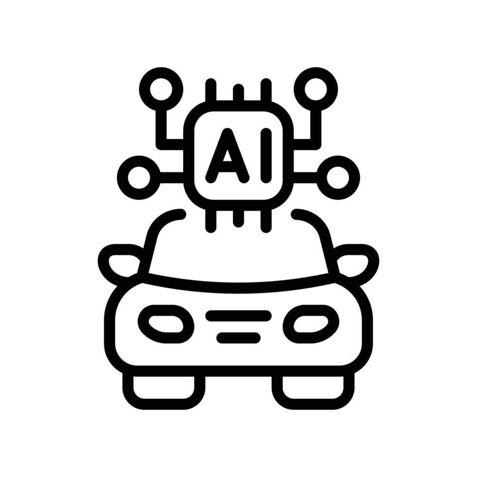 AI car technology line style vector