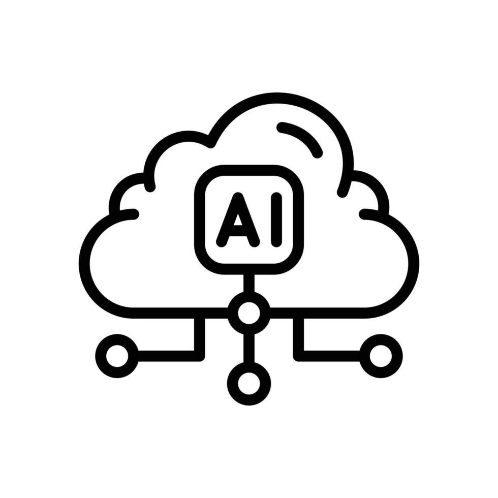 AI cloud line style vector