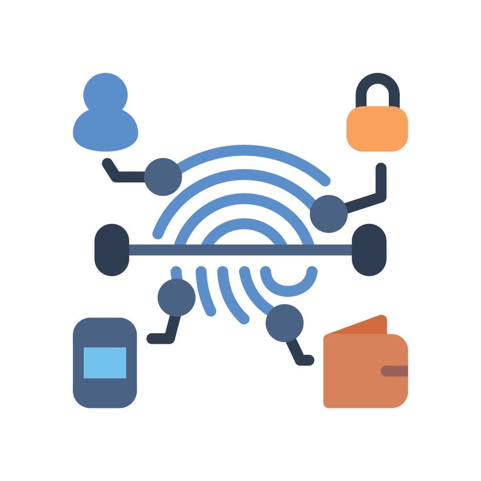 Fingerprint Encryption icon vector