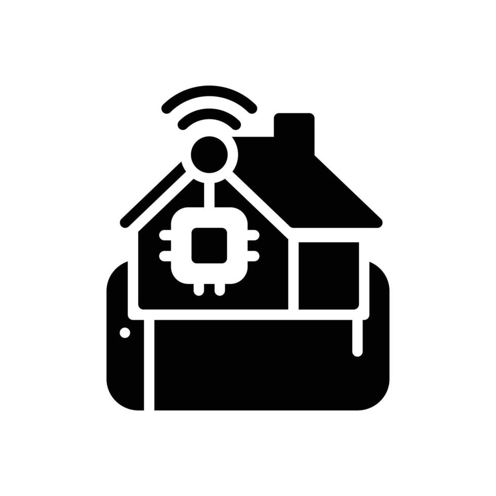 smart home AI solid style icon vector