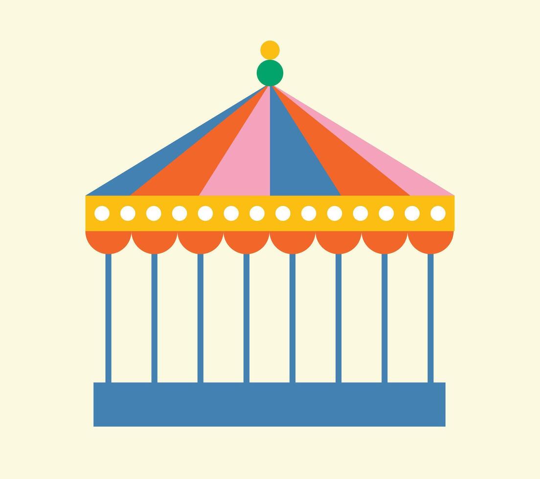 Illustration carousel tent festival unique design vector