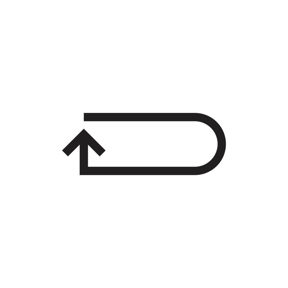 Logo letter D line stroke up minimalist unique design vector