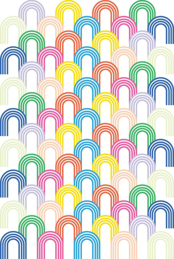 Illustration line curve rainbow unique design vector