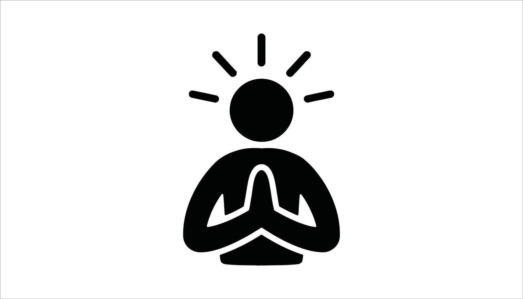 Meditation Icon with Gratitude Pose and Radiating Calmness vector