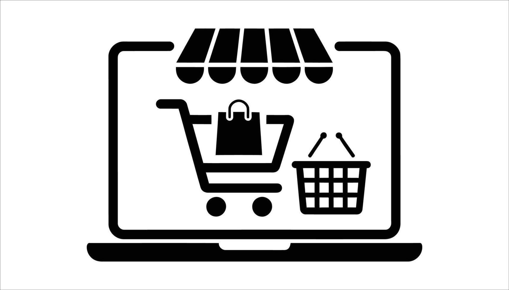 Online Shopping Cart Icon for E-commerce Website and App Design vector