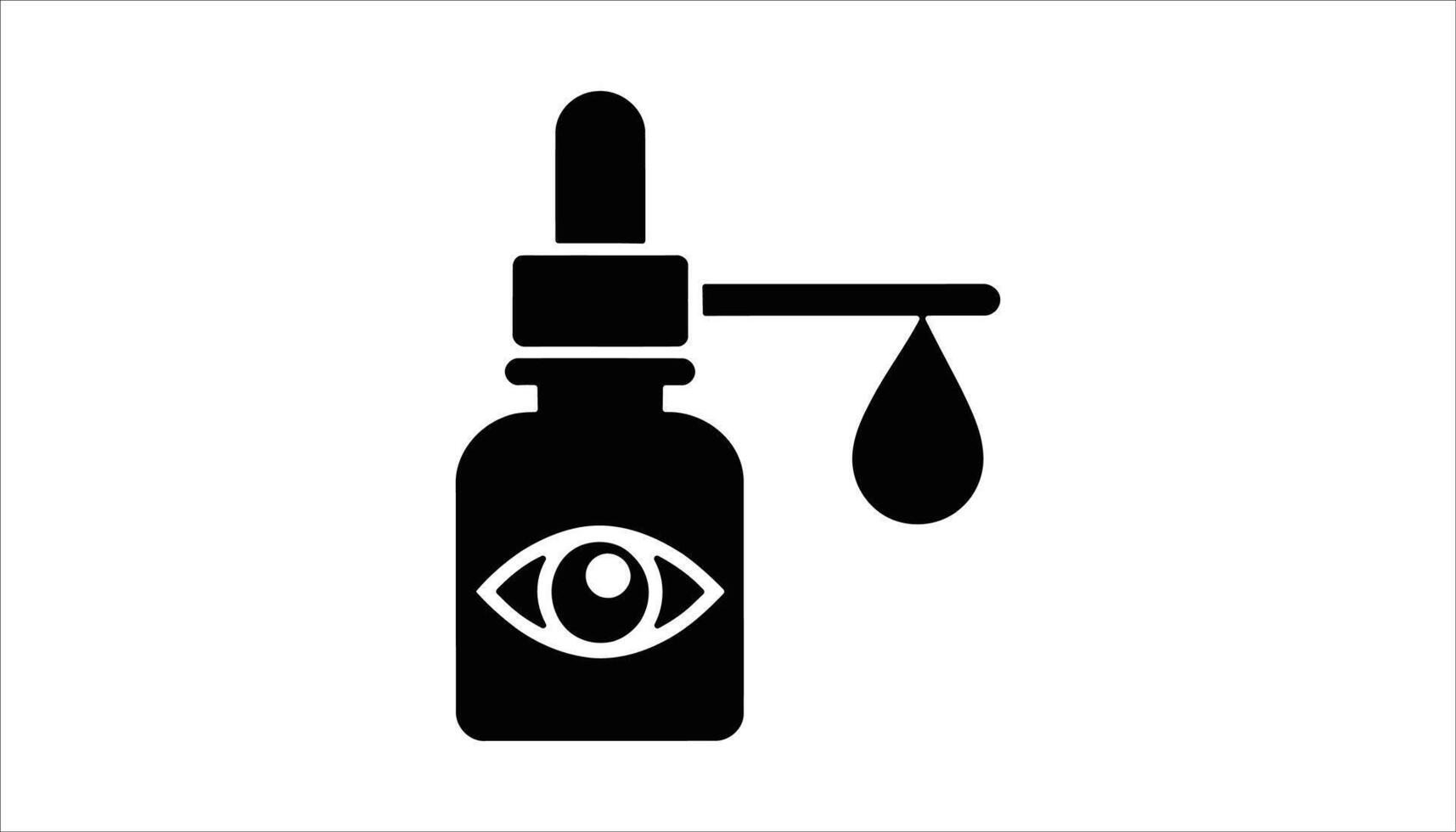 Eye Drop Bottle Icon with Dropper and Medical Symbol vector
