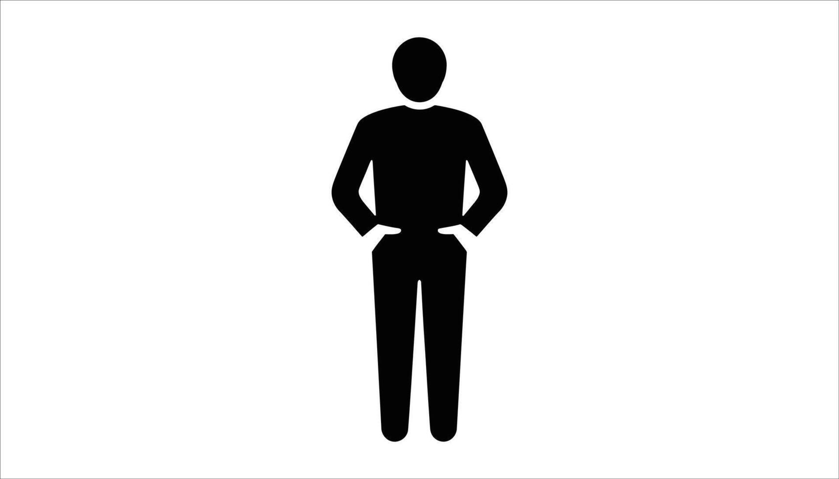 Businessman Silhouette Standing with Hands in Pockets vector