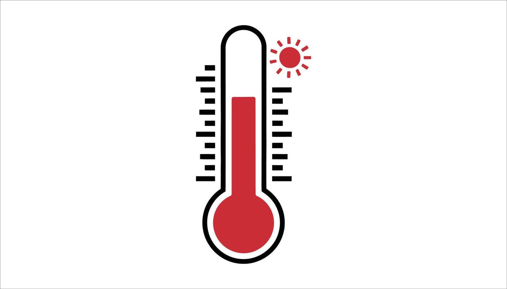 Hot Weather Thermometer Icon vector