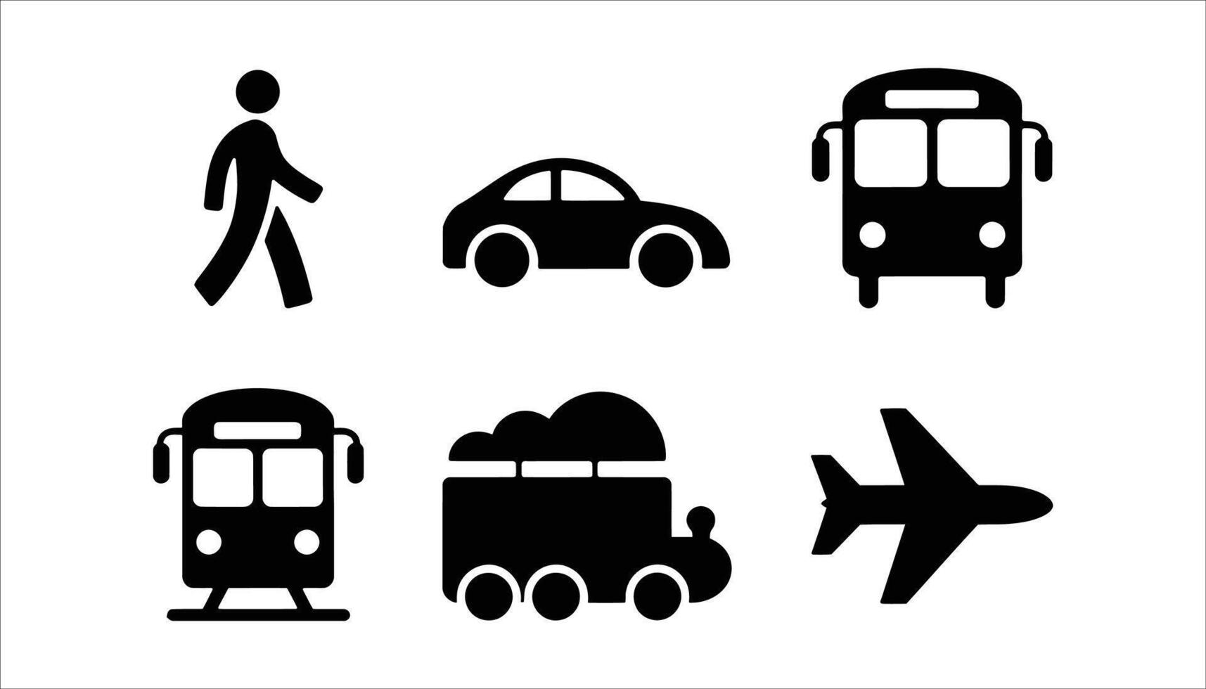 Mobility and City Travel Icons Traffic and Transit Symbols Set vector
