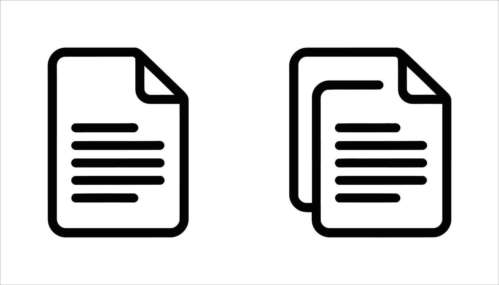 Document and File Icon Set Single and Duplicate Paper Symbols vector