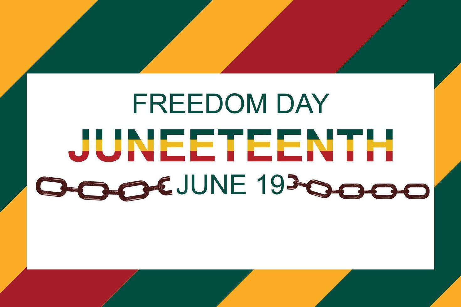 abstract Juneteenth banner with strong typography, red, black, green colors, depicts resistance, freedom, and the liberating spirit of celebration. vector