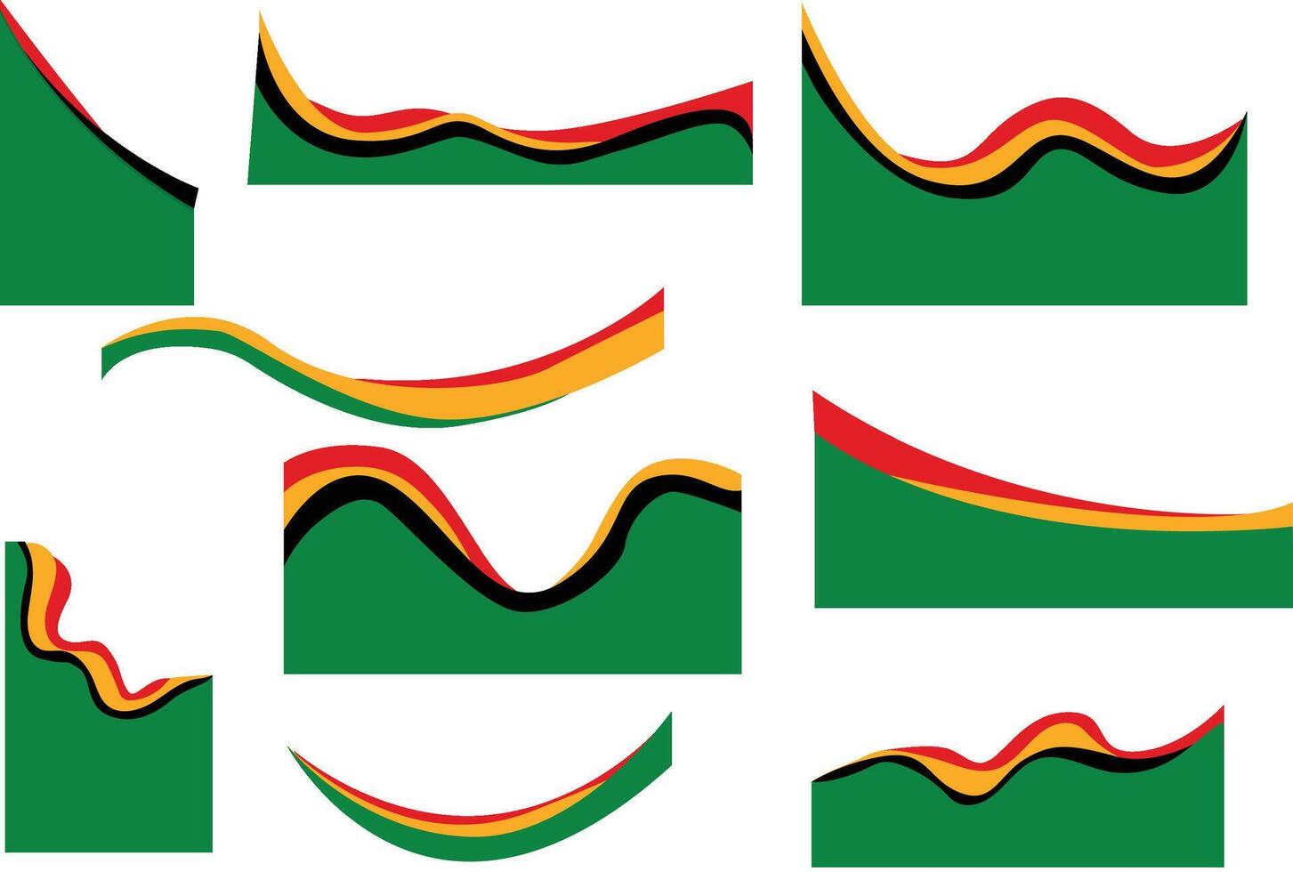 A Juneteenth-themed flat wave corner element, perfect for modern freedom celebration designs, posters, and social media. vector