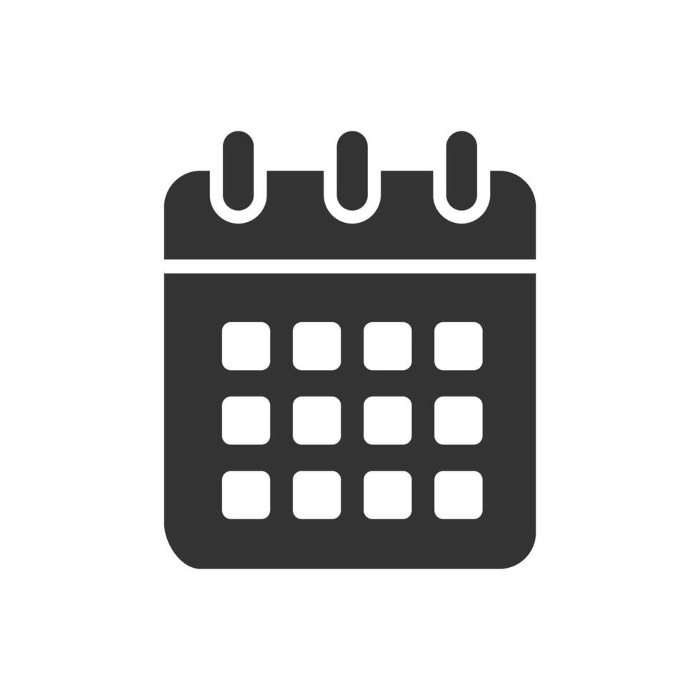 Simple calendar icon isolated flat design. vector
