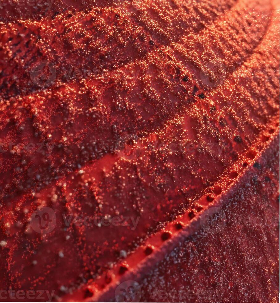 Red Material Texture Close Up Fine Grained Surface with Glitter Like Finish photo