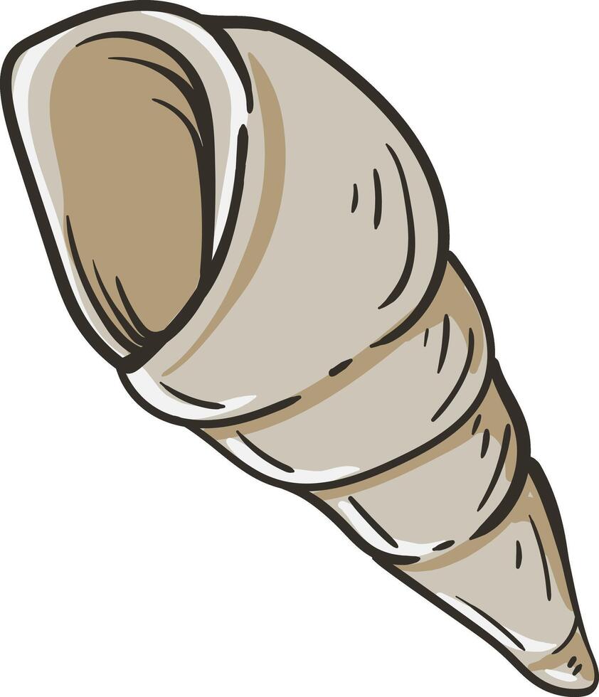 Cute Cartoon Turritella Shell for Marine and Animal Themes vector