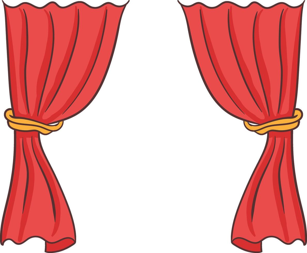 Cute Red Curtain Illustration vector