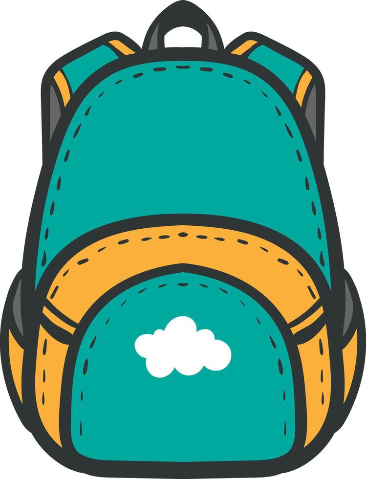Cute Cartoon Backpack Illustration for School and Travel vector