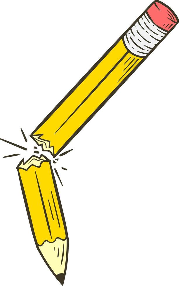 Cute Broken Pencil Illustration vector