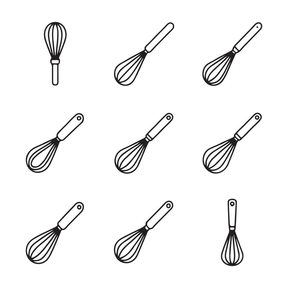 Whisk Icons for Cooking and Baking vector