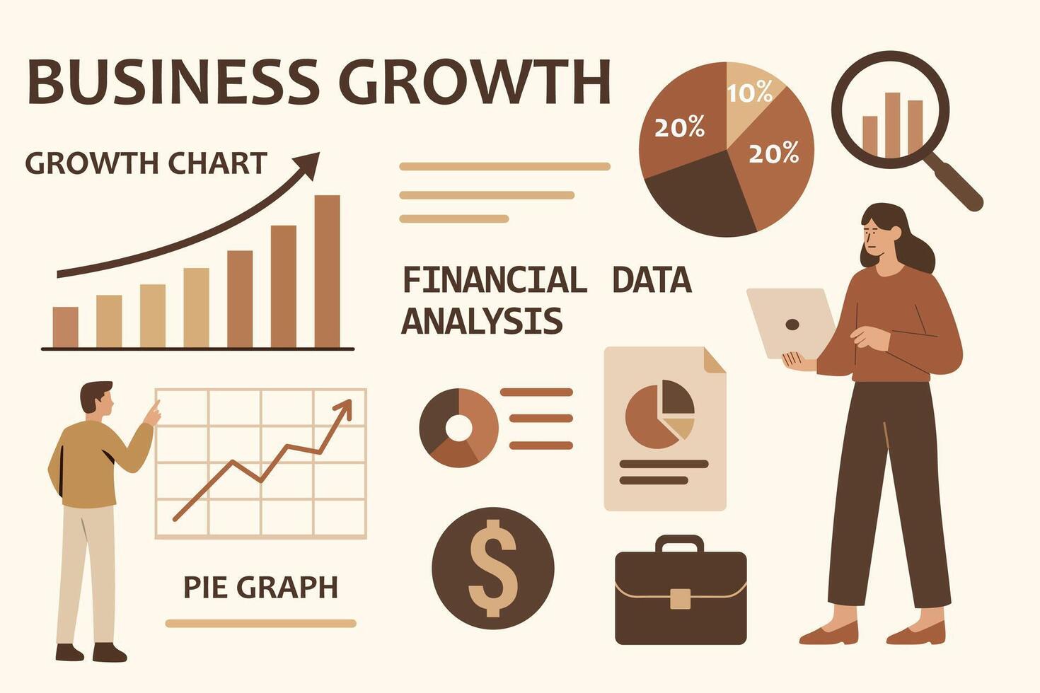 Business Growth Financial Analysis Economic Growth Chart Analysis Financial Data Business Growth vector