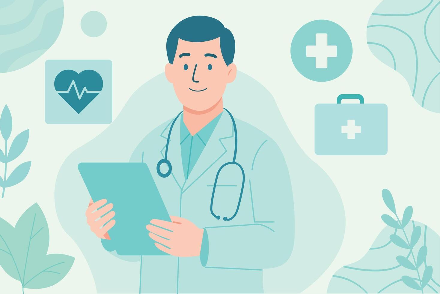 Doctor Medical Professional Illustration Healthcare Worker Cartoon Design vector
