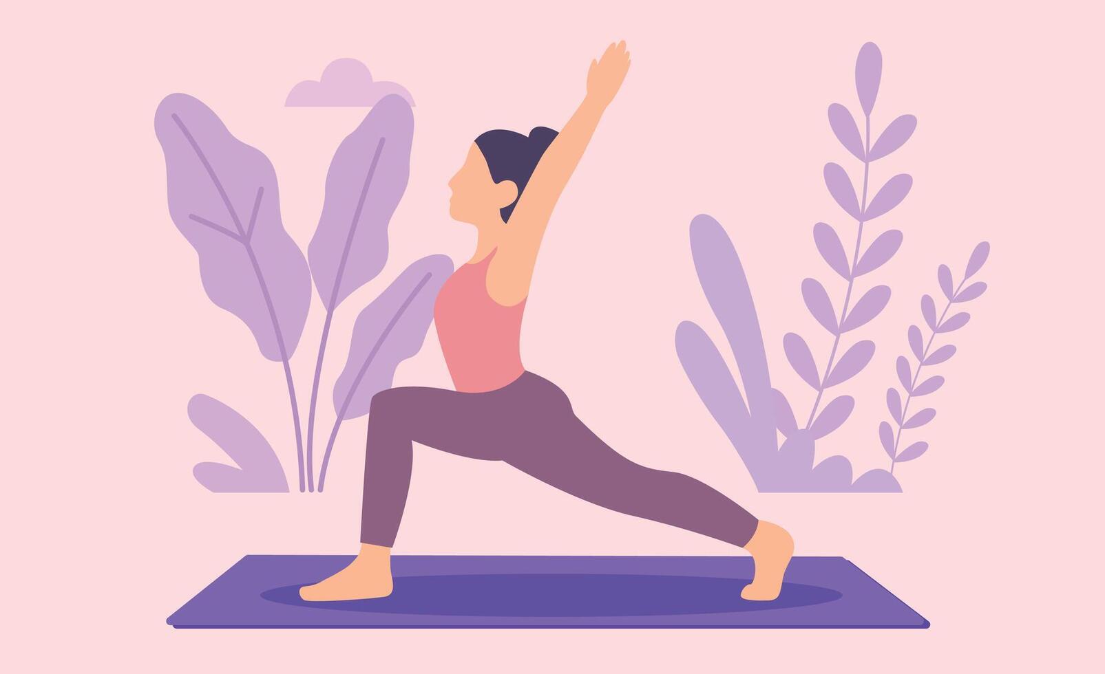 Yoga Warrior Pose Calm Yoga Stretch vector
