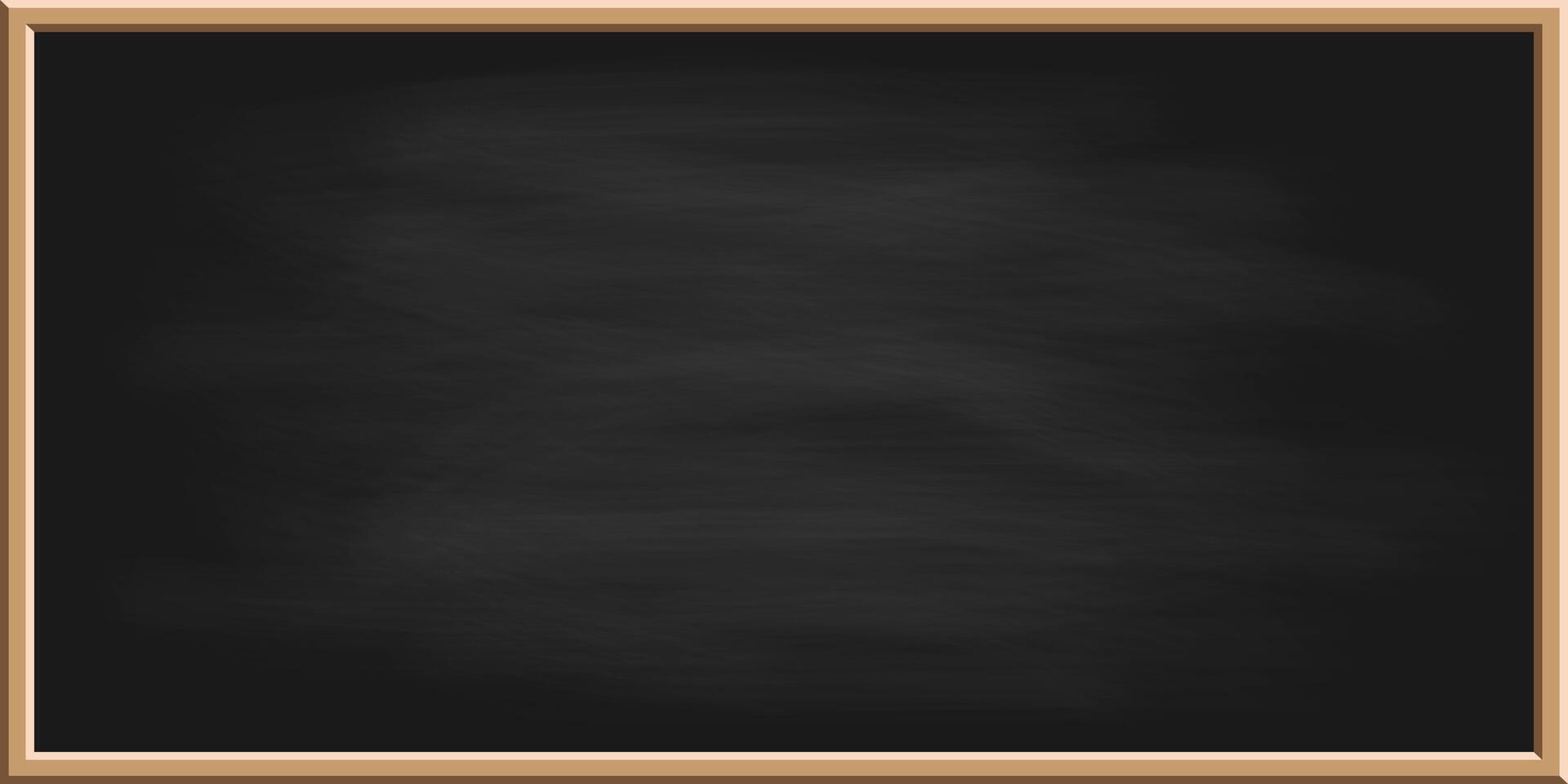 School Blackboard with Wooden Frame. Chalkboard with white Chalk Dirty Texture. Realistic Black Board for Classroom, Restaurant Menu Board Template. Rectangular Blackboard Education Chalk. Web. vector